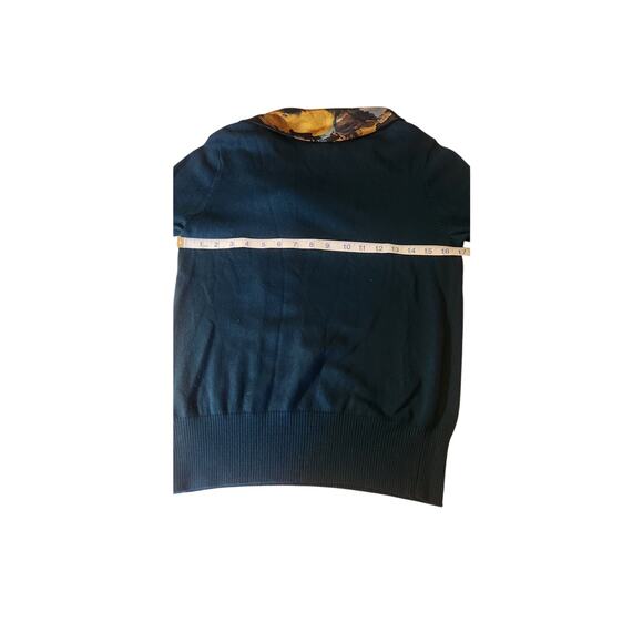 Jaclyn Smith Fall Essential Womens Sweater Size Small with Silk scarf Teal - Picture 6 of 6